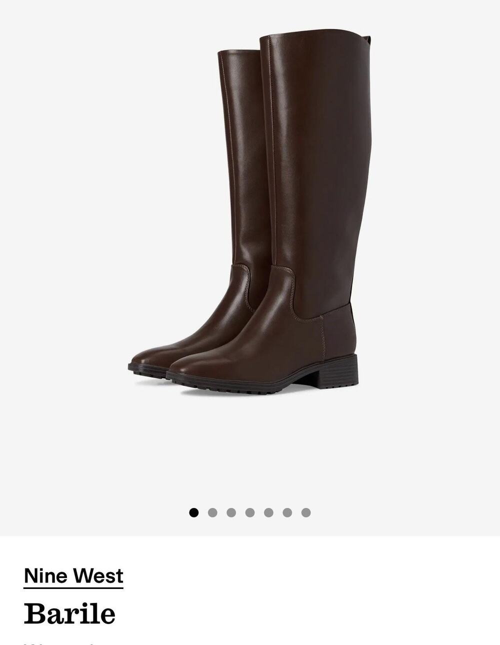 Nine West Boots Womens Size 11M Brown Barile Knee High Riding Zip Square Toe